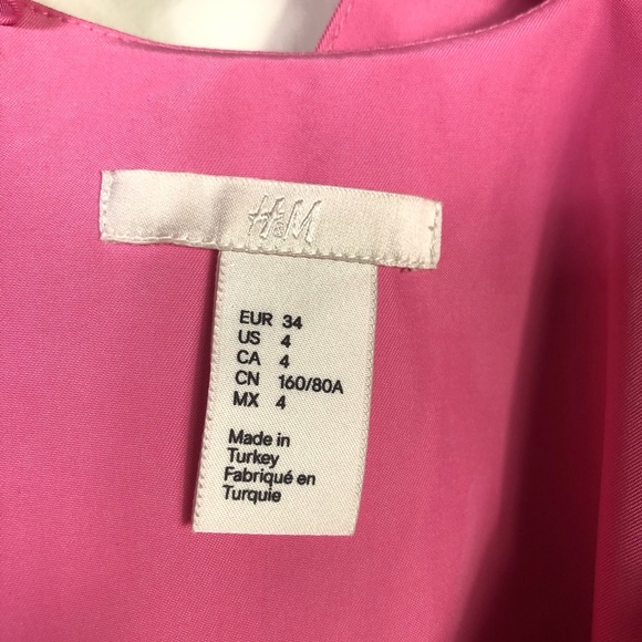 H&M NWOT Pink layered shoulder tie blouse SZ 4 - Picture 5 of 6